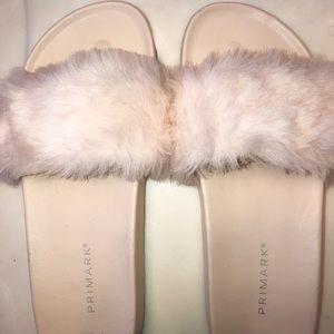 Pink Fuzzy Fur Slide Slippers
